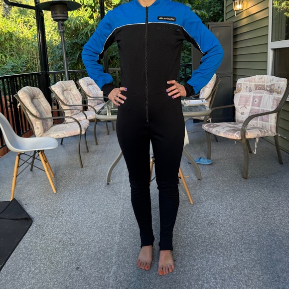 Vintage Sunbuster Women’s Full Body Jumpsuit 70s 80s Nylon Ski Cycling Racing M - Picture 1 of 14
